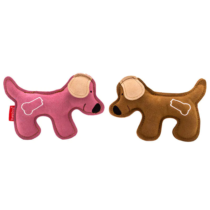 Durable Leather Dog Toy for Chewing and Dental Care