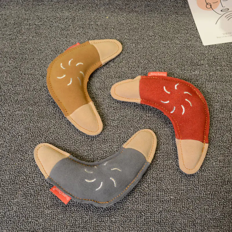 Durable Leather Dog Toy for Chewing and Dental Care