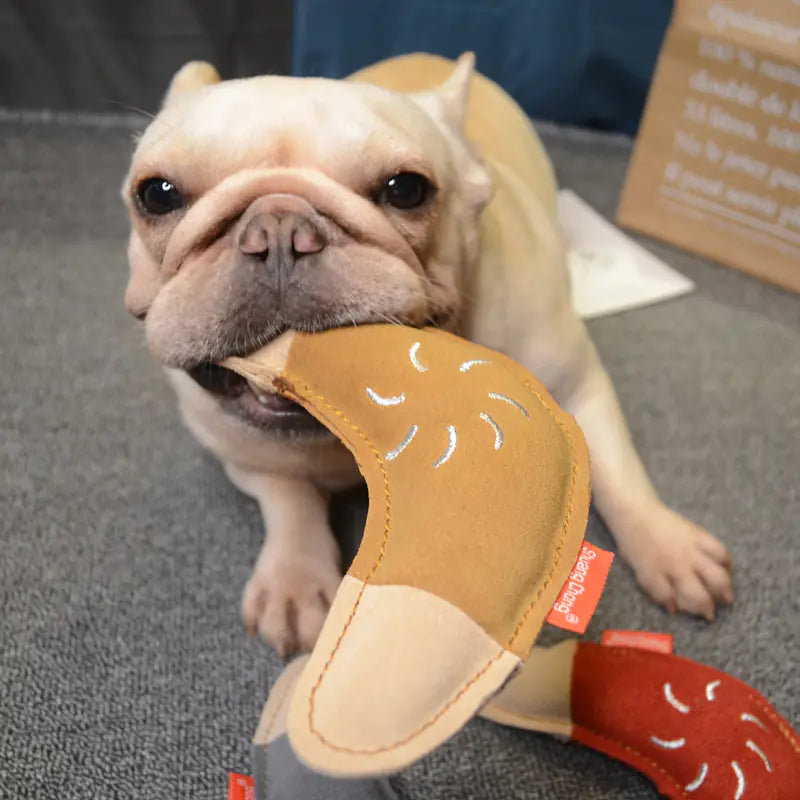 Durable Leather Dog Toy for Chewing and Dental Care