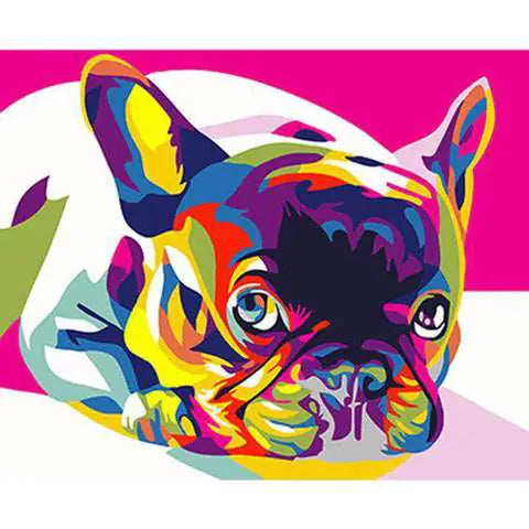 Custom Frameless DIY Dog Paint by Numbers Kit