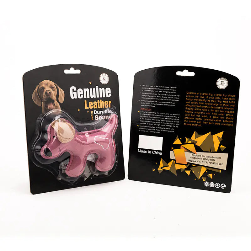 Durable Leather Dog Toy for Chewing and Dental Care