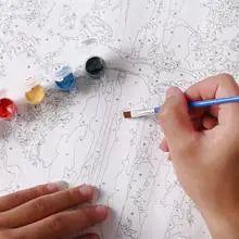 Custom Frameless DIY Dog Paint by Numbers Kit